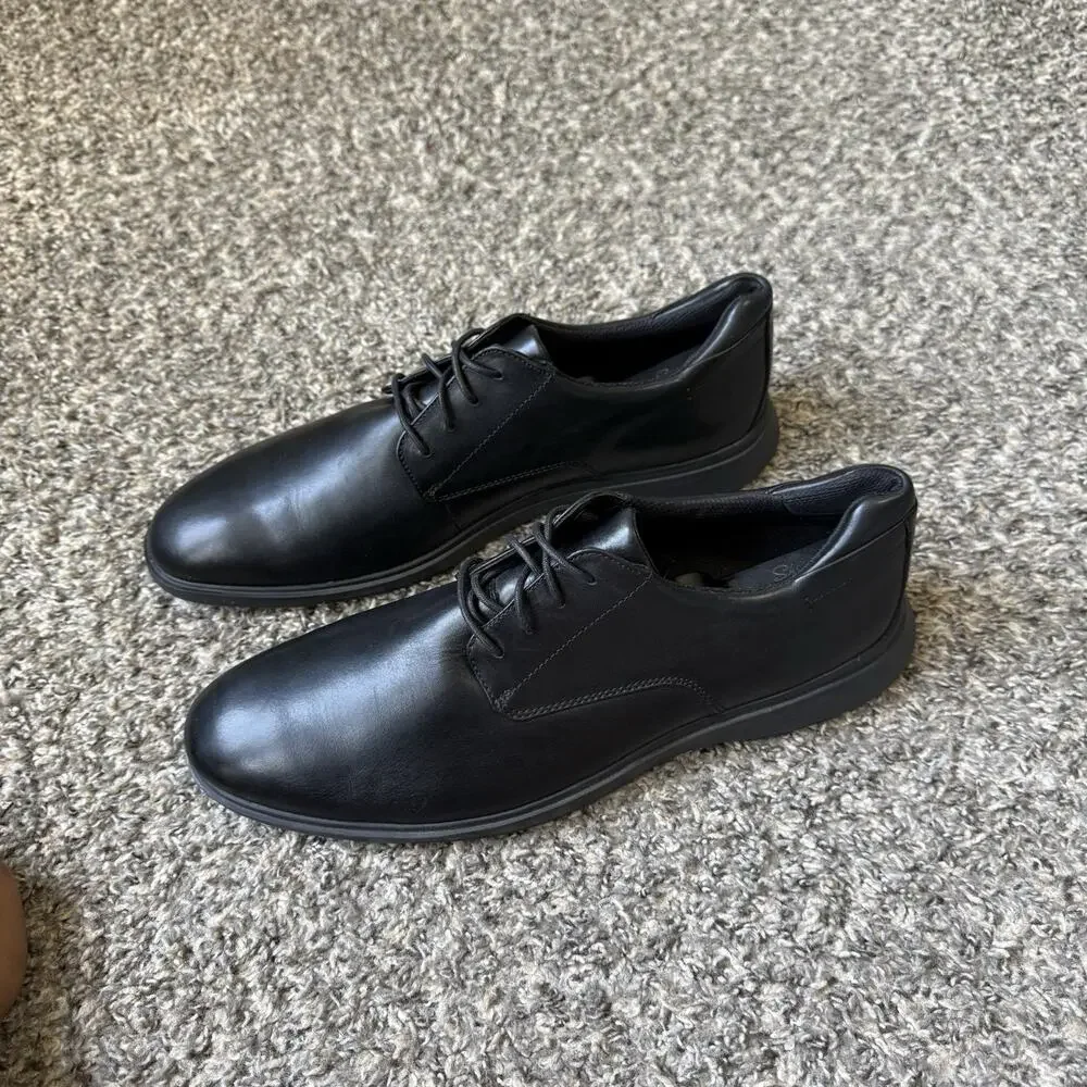 Clarks Un Lipari Park Black Leather Dress Shoe Oxfords Size 12 M Plain Toe New